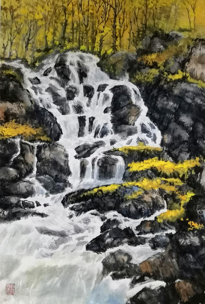 盛絜作品7《秋韵奏鸣曲》  规格：45×68cm